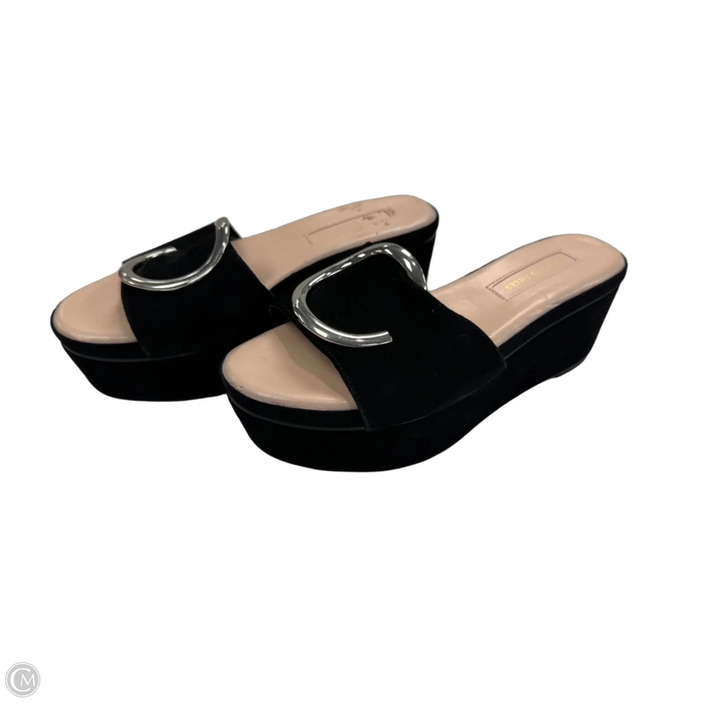 Sandals Heels Wedge By Avec Les Filles In Black, Size: 6.5
