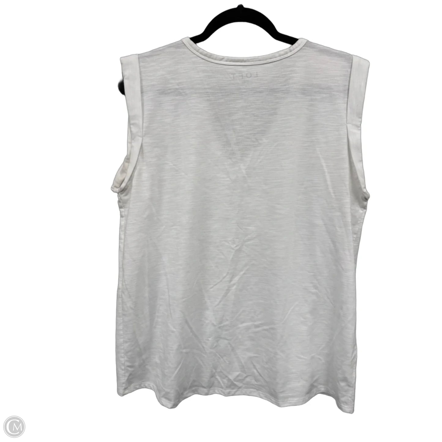 Top Short Sleeve By Loft In White, Size: L