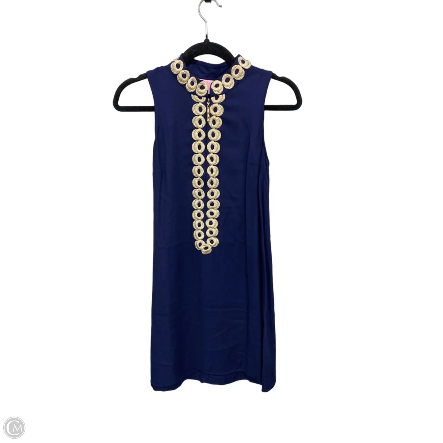 Dress Designer By Lilly Pulitzer In Blue & Gold, Size: 0