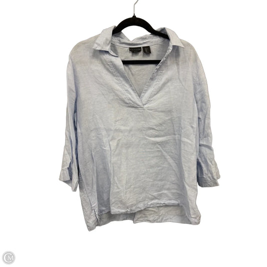 Blouse 3/4 Sleeve By Tahari In Blue, Size: L