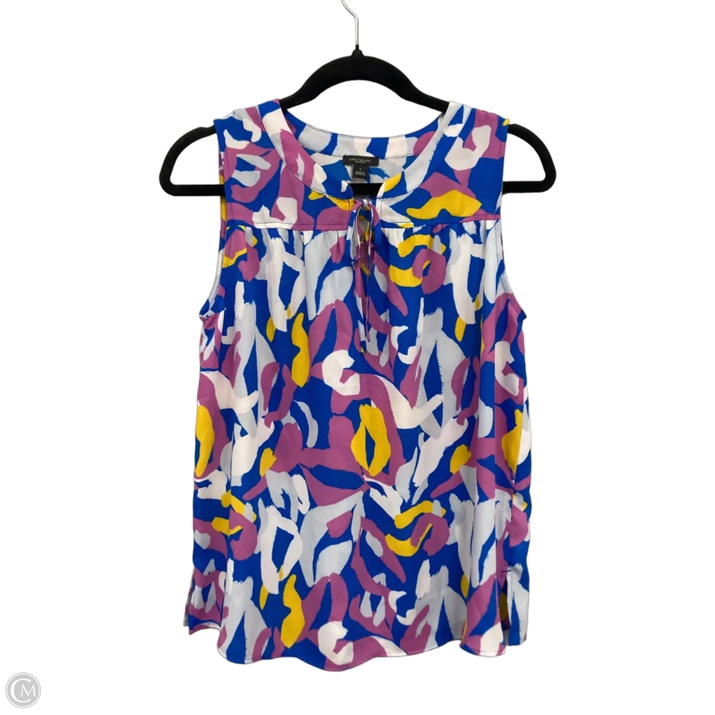 Blouse Sleeveless By Ann Taylor In Blue & Pink, Size: S