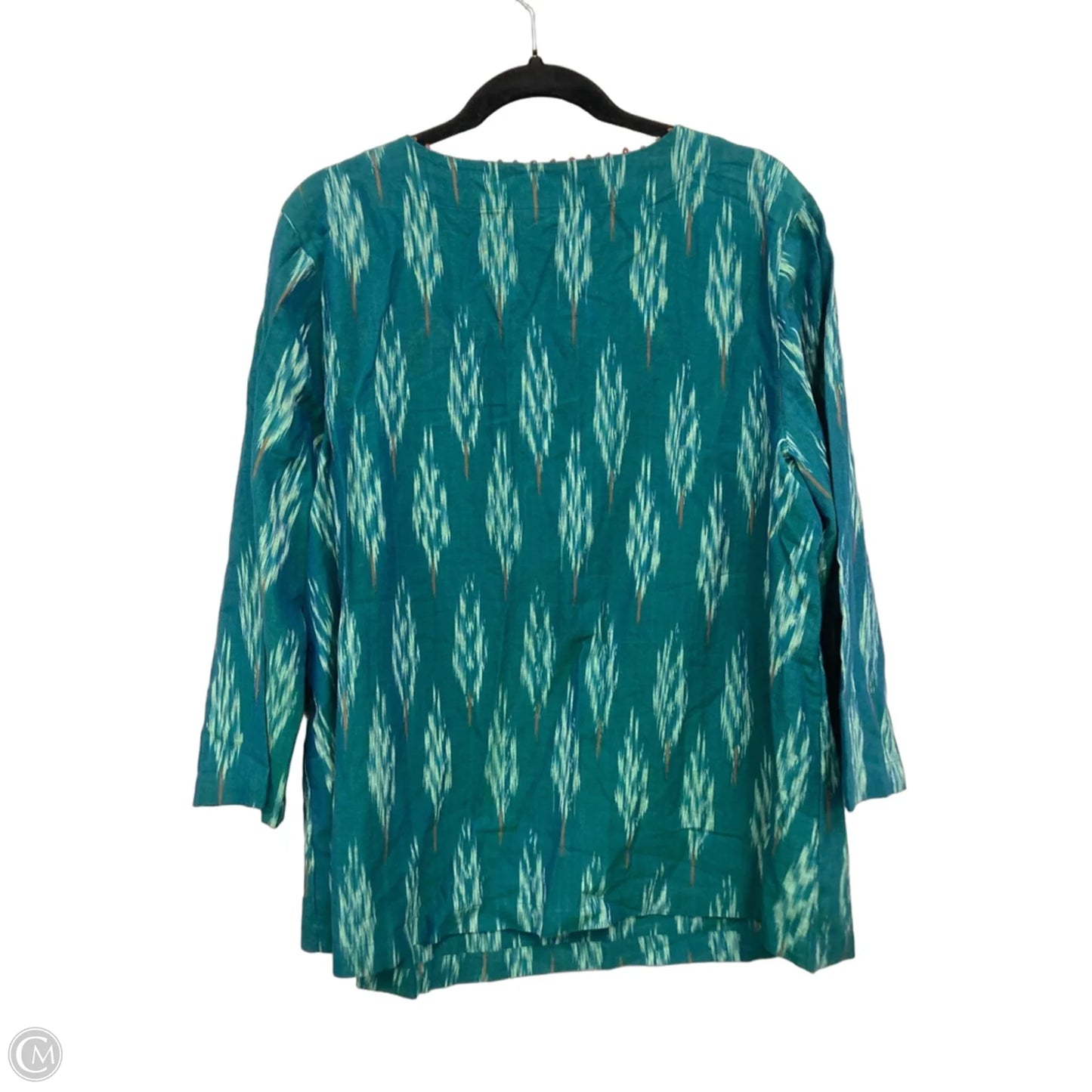 Tunic Long Sleeve By J. Jill In Brown & Green, Size: Xl