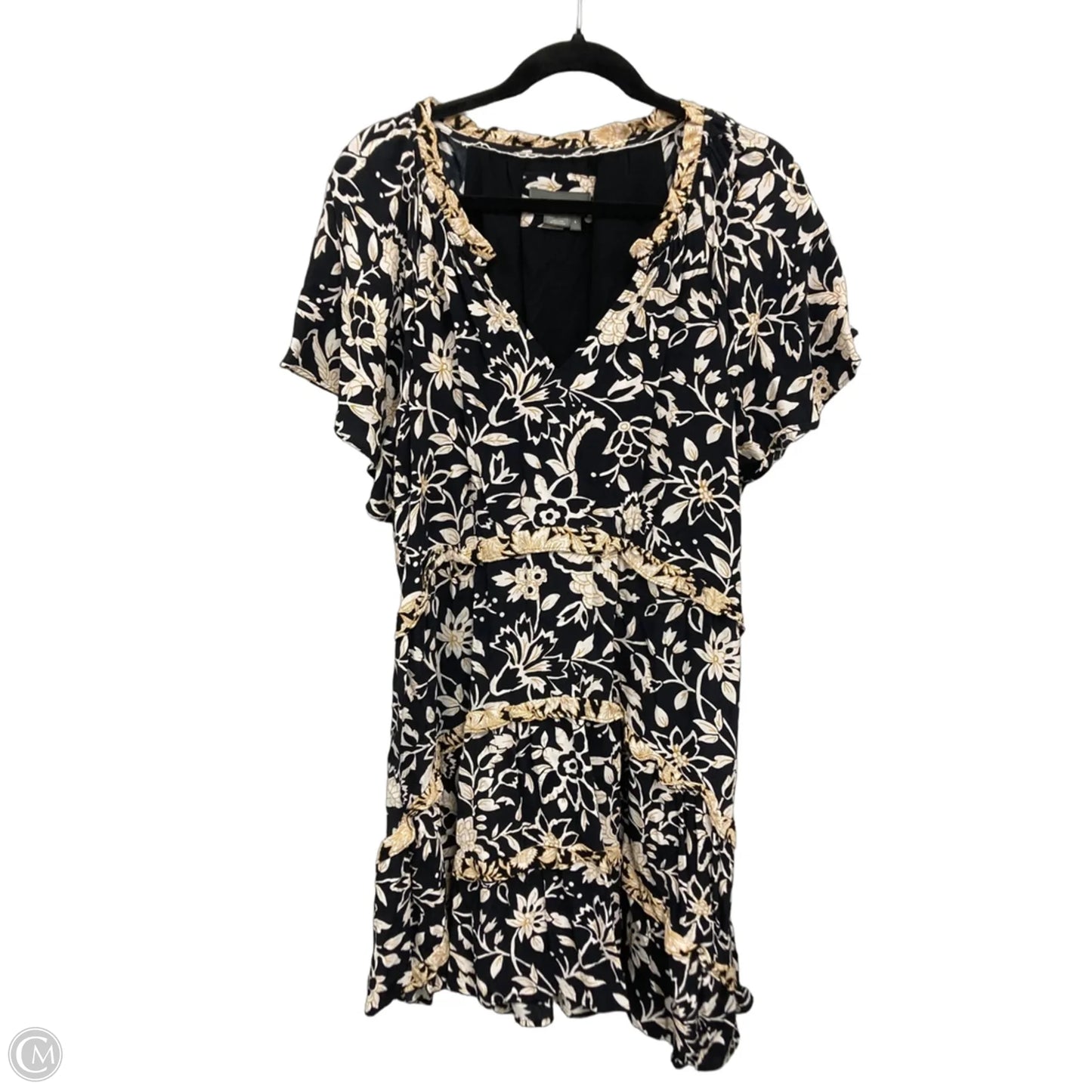 Dress Casual Short By Anthropologie In Black & Cream, Size: L