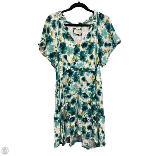 Dress Casual Short By Anthropologie In Blue & Green, Size: L