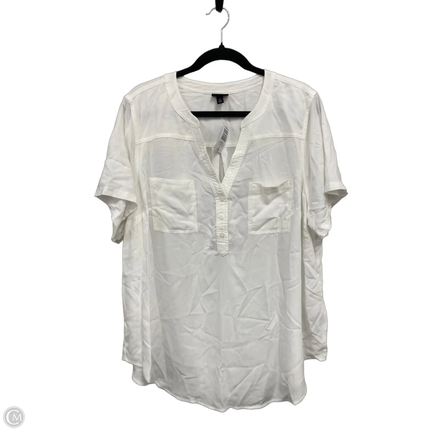 Blouse Short Sleeve By Torrid In White, Size: 2x