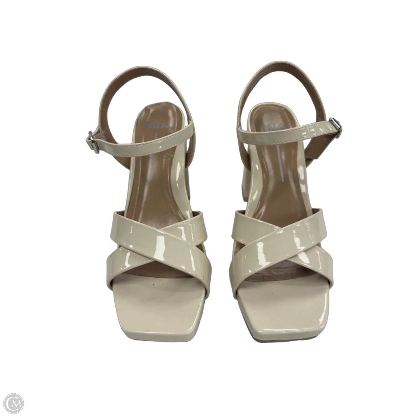 Sandals Heels Block By Mia In Cream, Size: 8.5