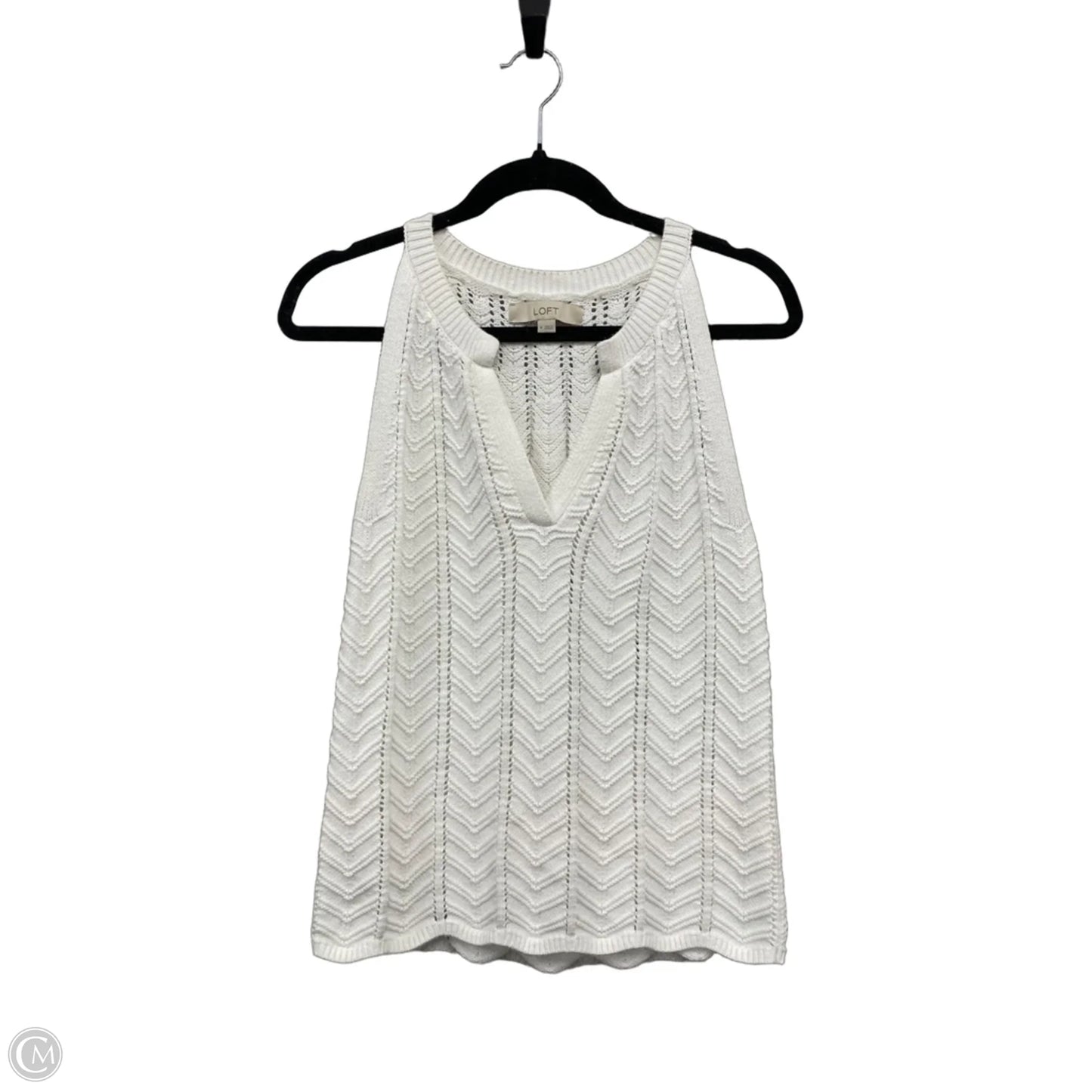 Top Sleeveless By Loft In White, Size: M