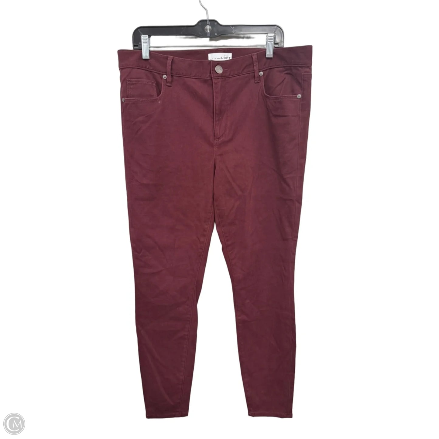 Jeans Skinny By Loft In Maroon, Size: 14