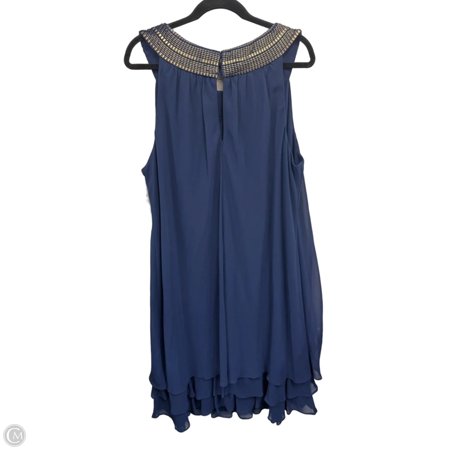 Dress Casual Short By Sl Fashions In Blue & Gold, Size: 22