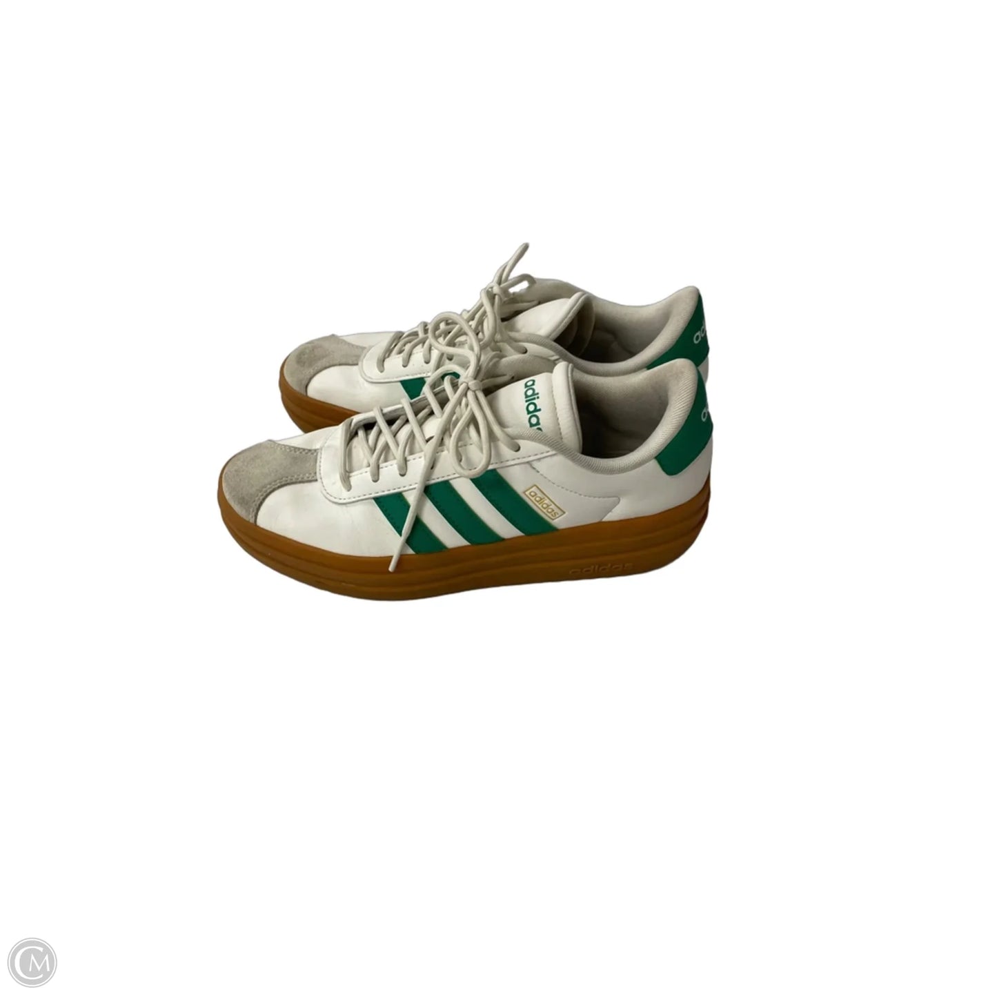 Shoes Sneakers By Adidas In Green & White, Size: 8