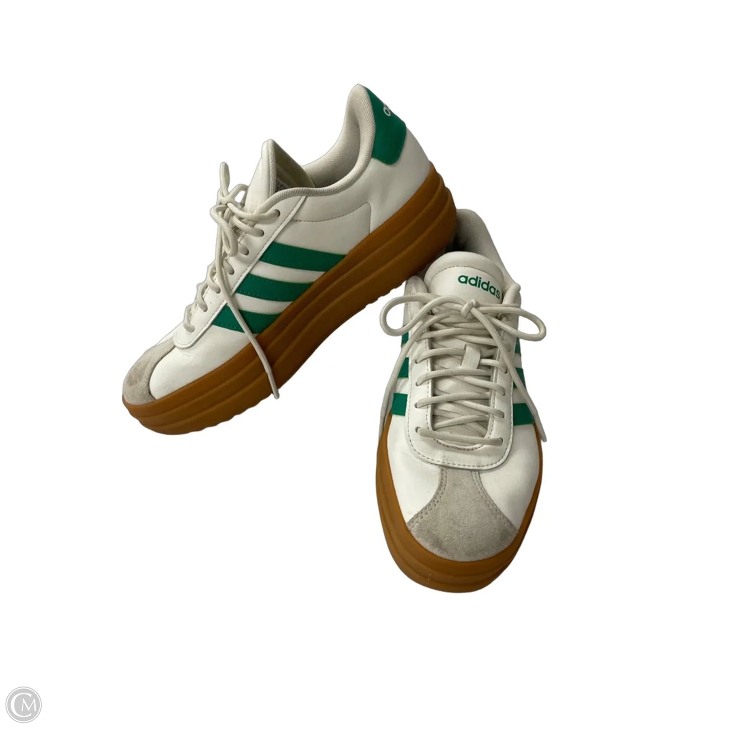 Shoes Sneakers By Adidas In Green & White, Size: 8