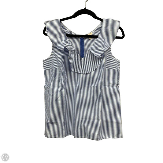 Blouse Sleeveless By J. Crew In Blue & White, Size: 4