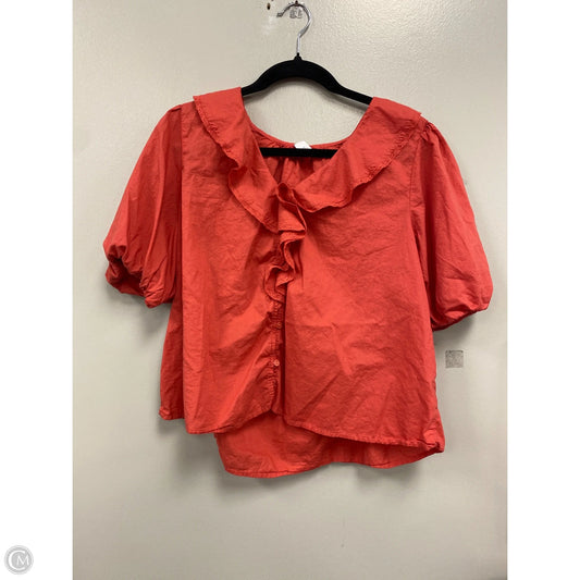 Blouse Short Sleeve By Old Navy In Orange, Size: L