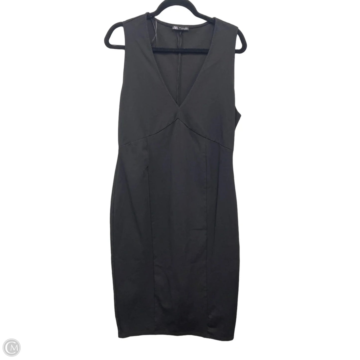 Dress Casual Midi By Zara In Black, Size: Xl