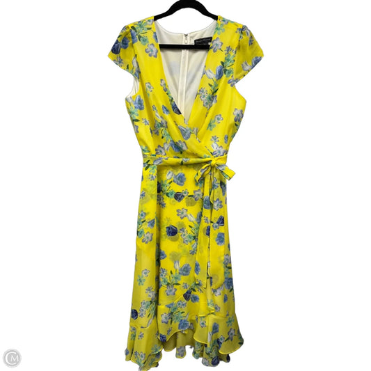 Dress Casual Midi By Jessica Howard In Blue & Yellow, Size: 16