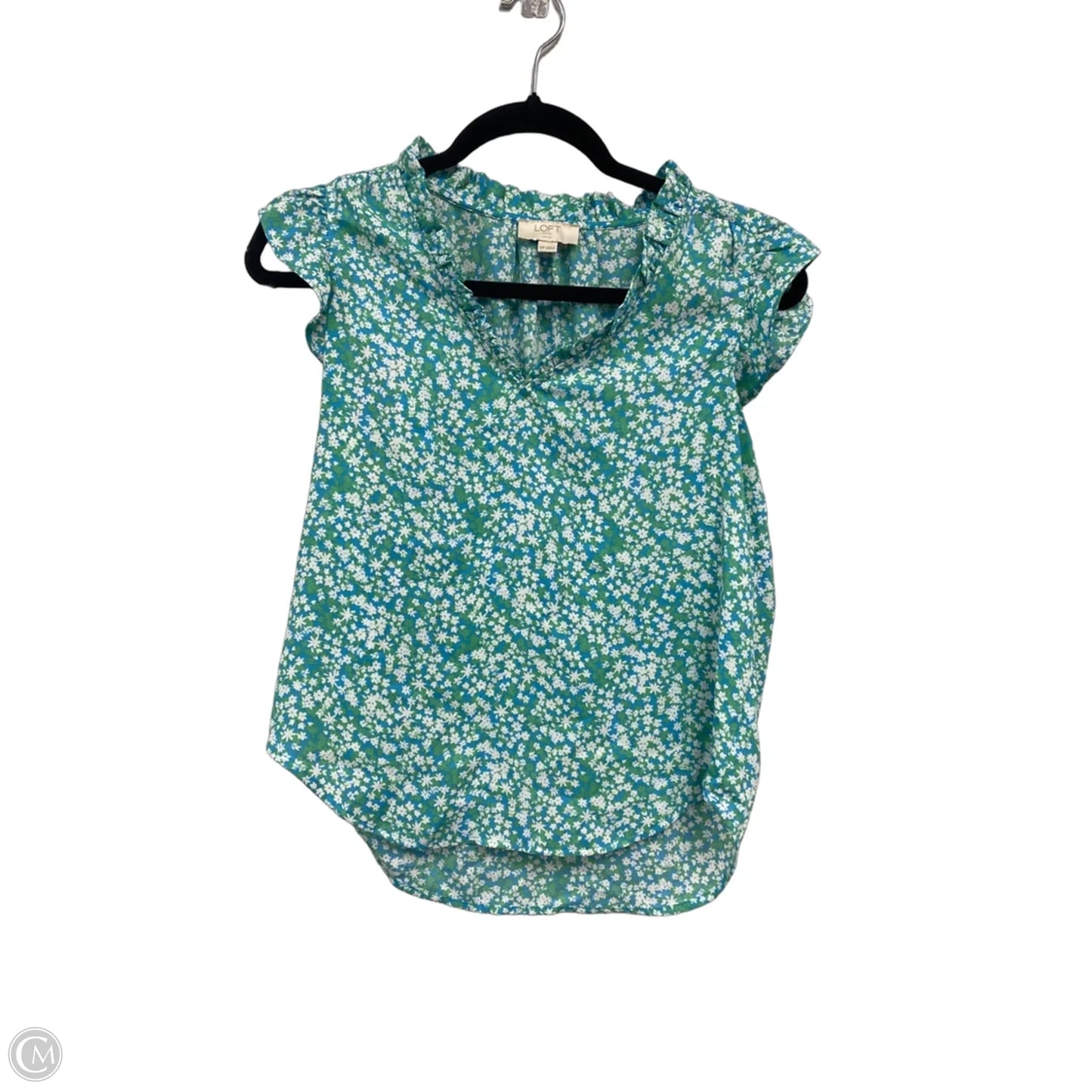 Blouse Sleeveless By Loft In Blue & Green, Size: Xsp
