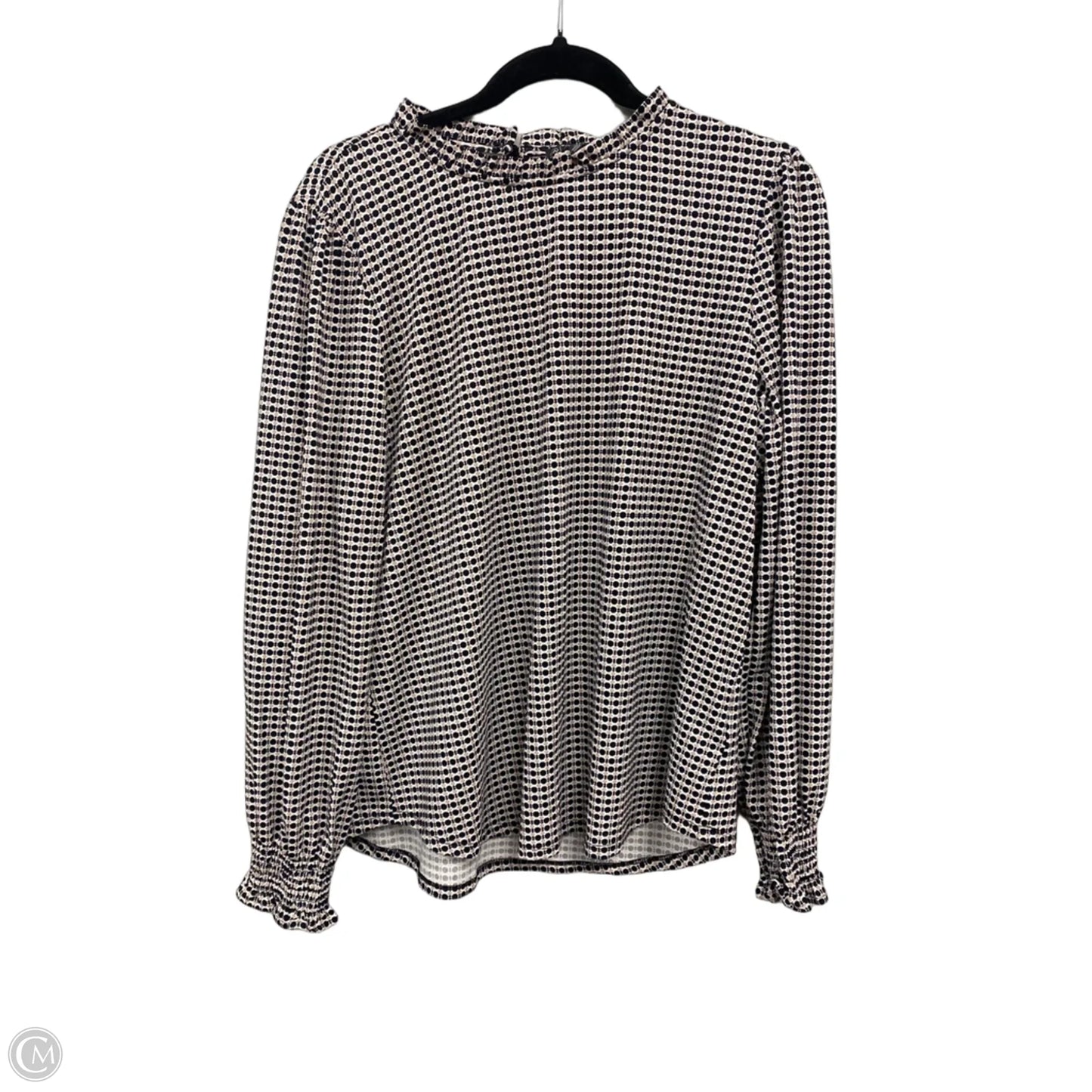 Blouse Long Sleeve By Adrianna Papell In Black & Tan, Size: Xl