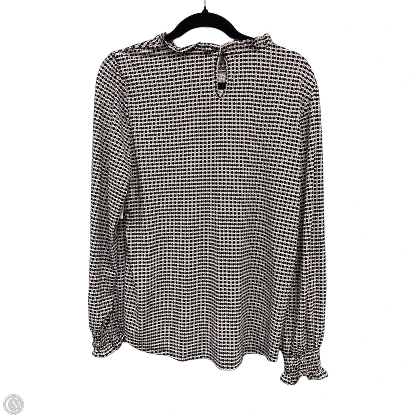 Blouse Long Sleeve By Adrianna Papell In Black & Tan, Size: Xl