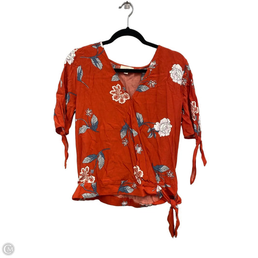 Blouse Short Sleeve By Loft In Orange, Size: S
