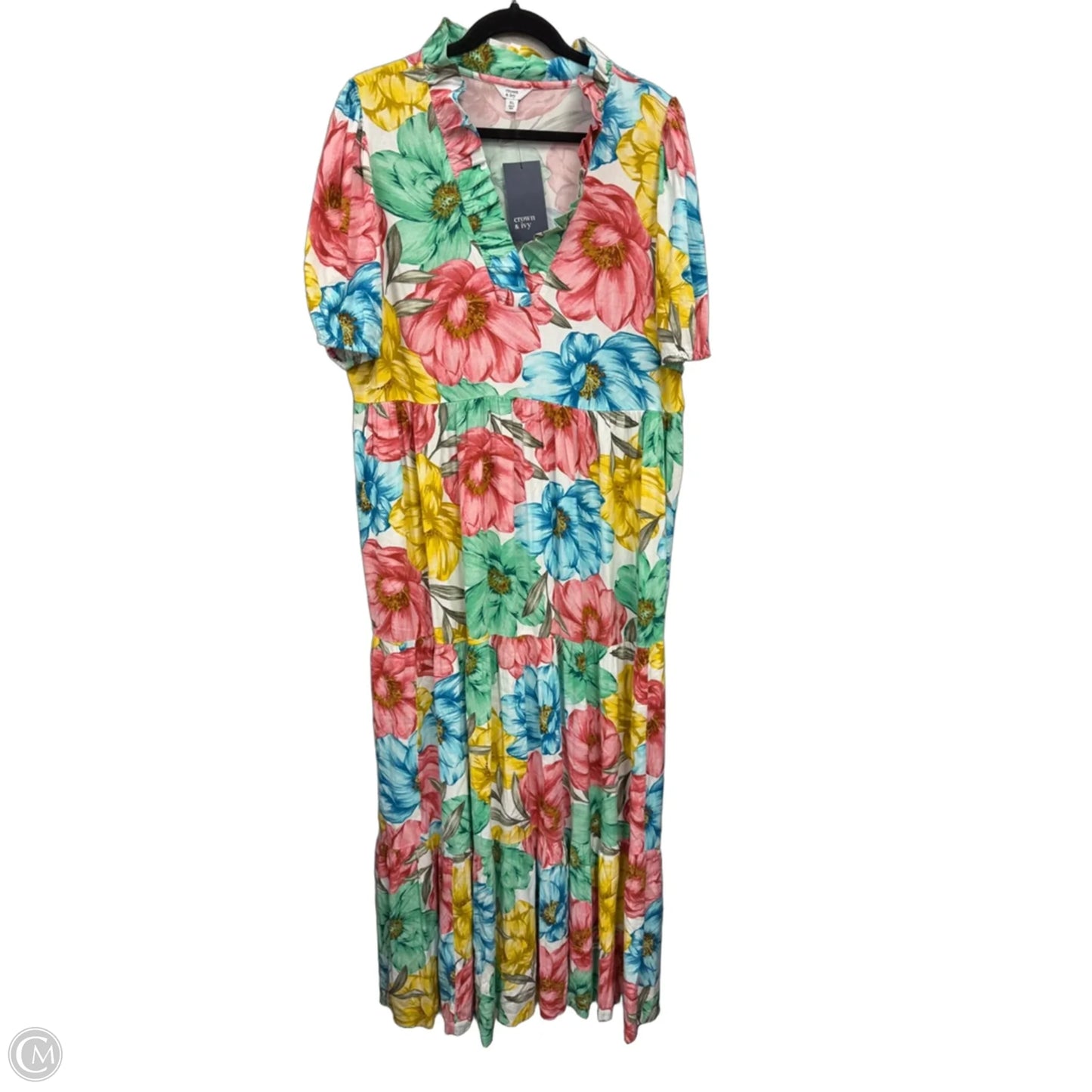 Dress Casual Maxi By Crown And Ivy In Green & Pink, Size: Xl
