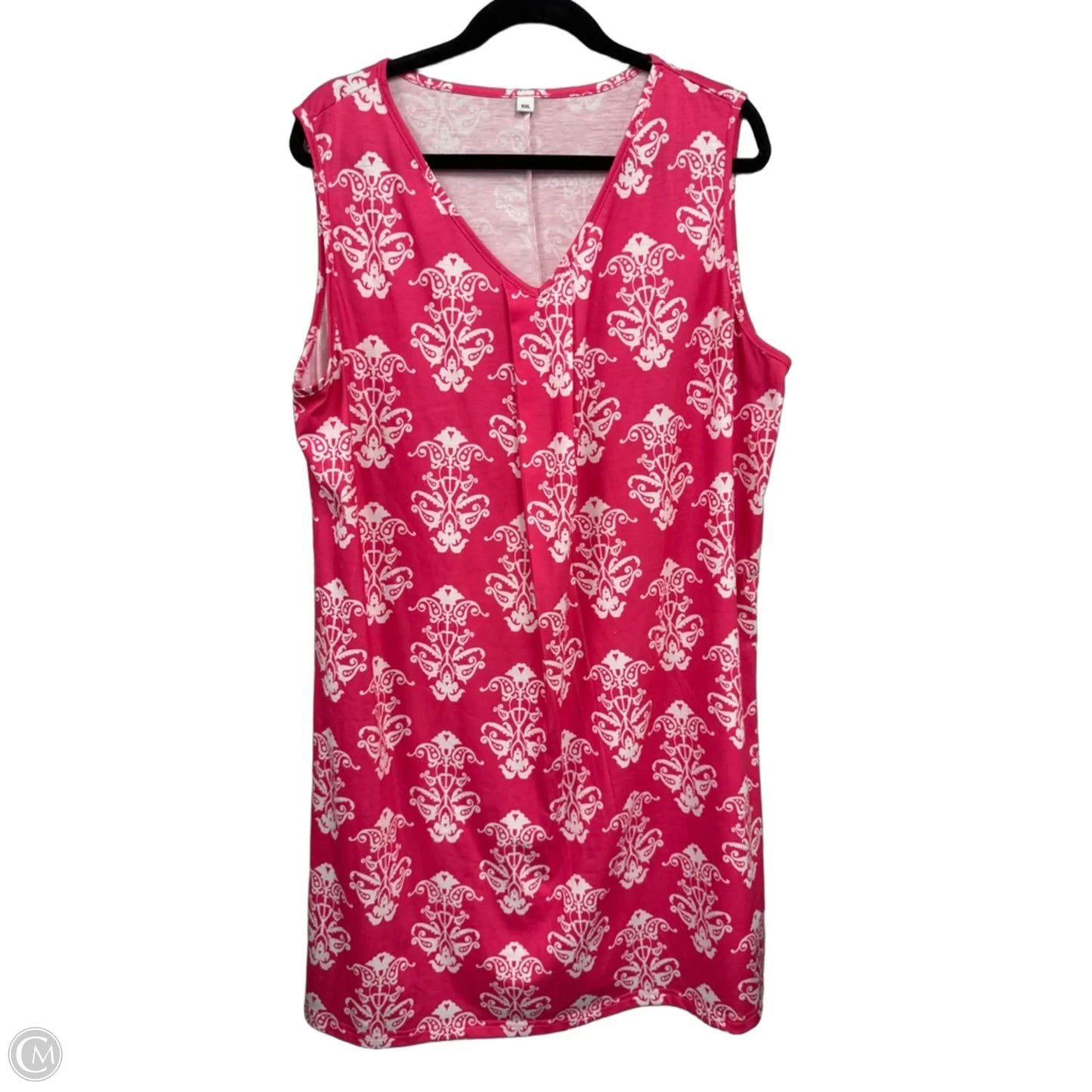 Dress Casual Short By Cme In Pink & White, Size: Xxl