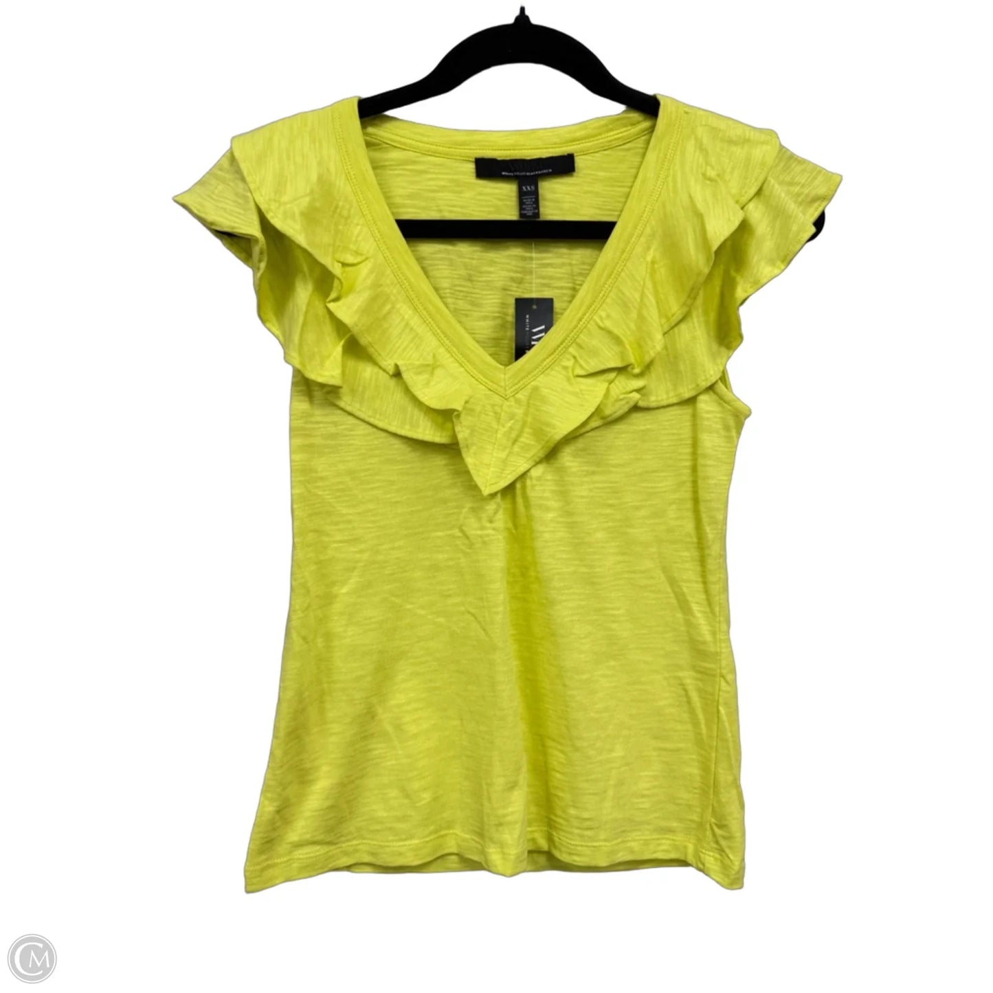 Top Short Sleeve By White House Black Market In Chartreuse, Size: Xxs