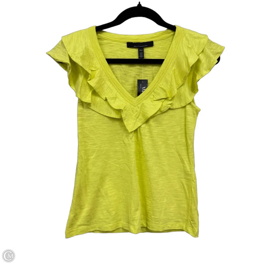 Top Short Sleeve By White House Black Market In Chartreuse, Size: Xxs