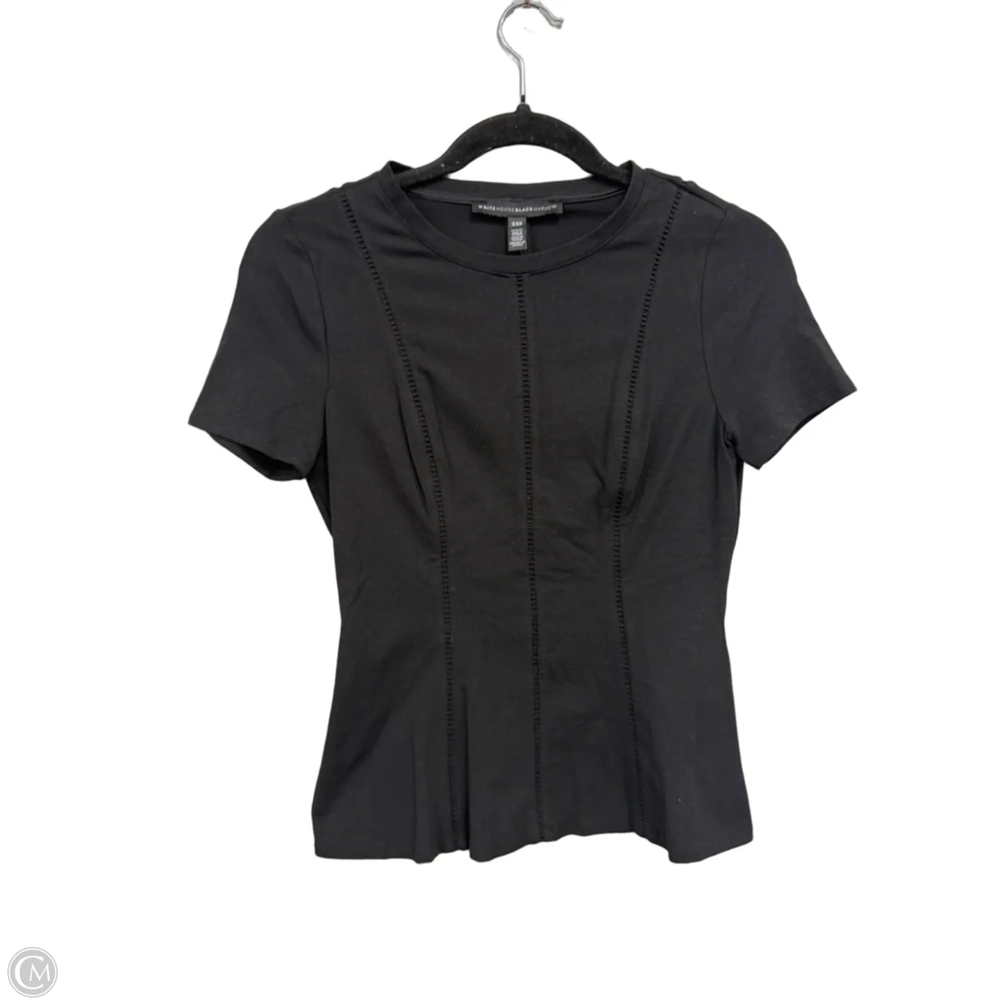 Top Short Sleeve By White House Black Market In Black, Size: Xxs