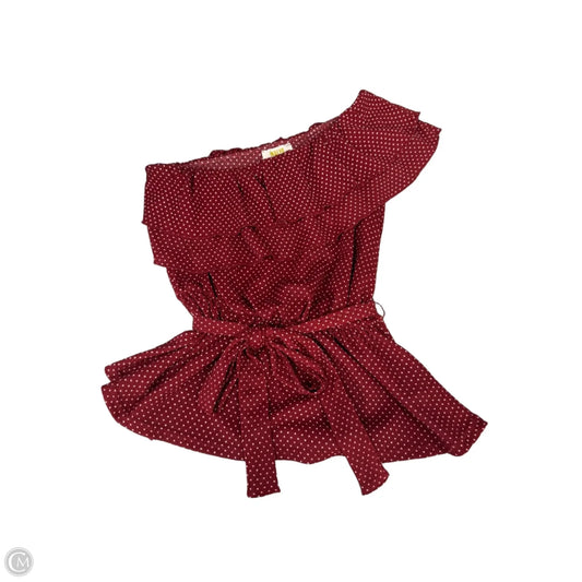 Top Sleeveless By Maeve In Red & White, Size: Xs