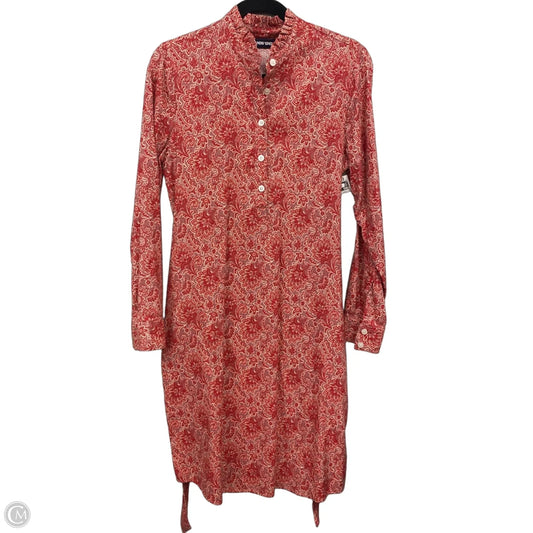 Dress Casual Midi By Lands End In Red & White, Size: 8