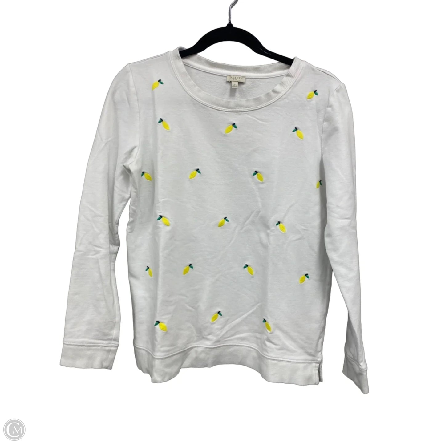 Sweatshirt Crewneck By Talbots In White & Yellow, Size: S