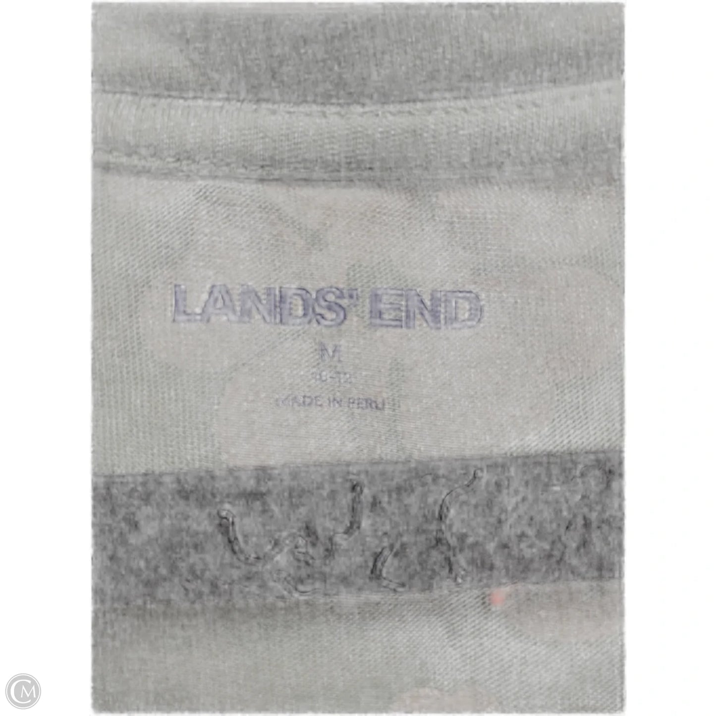 Top Short Sleeve Basic By Lands End In Green & Pink, Size: M