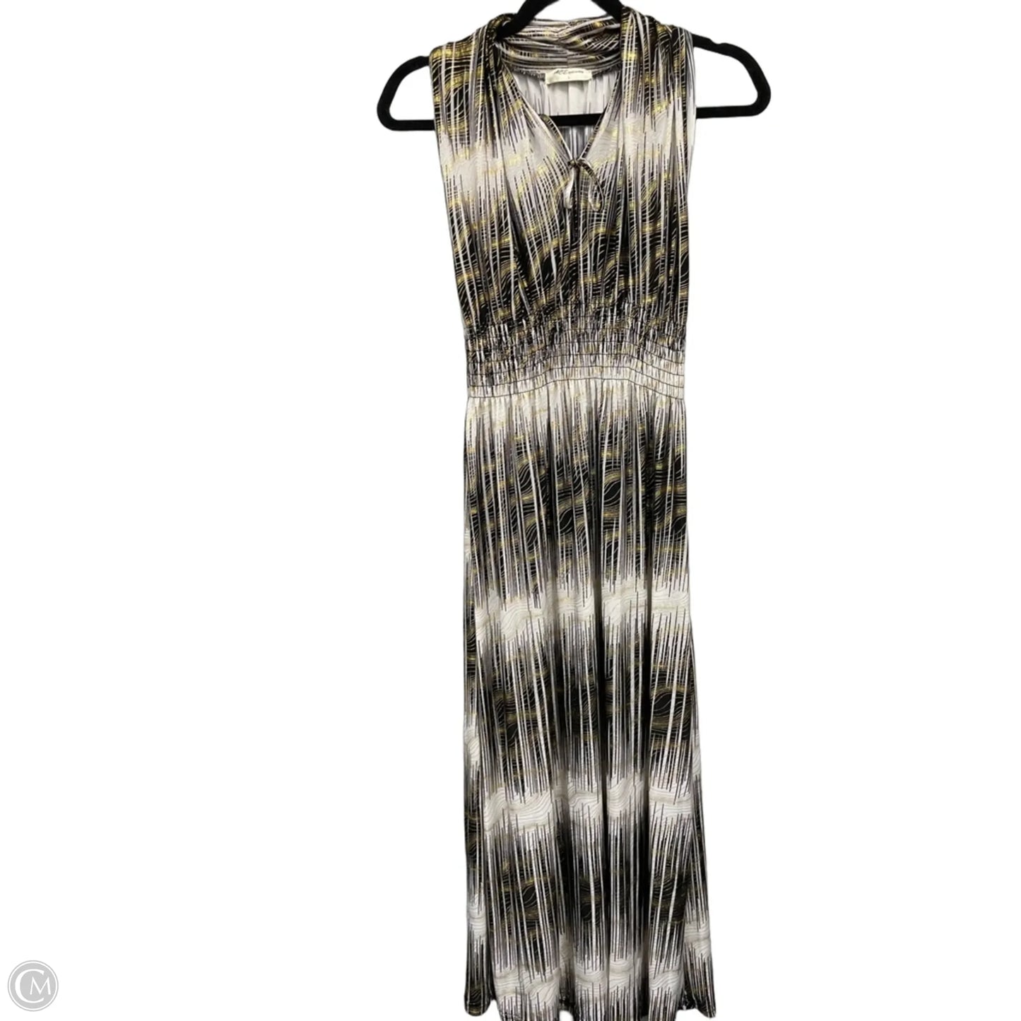 Dress Casual Maxi By Cme In Black & Gold, Size: L