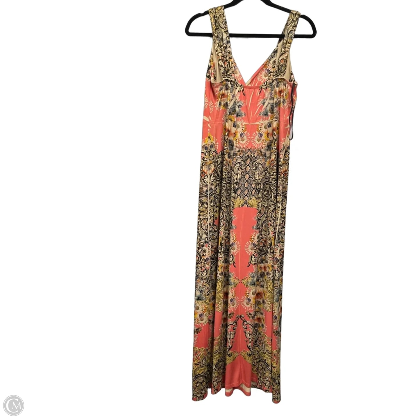 Dress Casual Maxi By Cme In Cream & Orange, Size: L