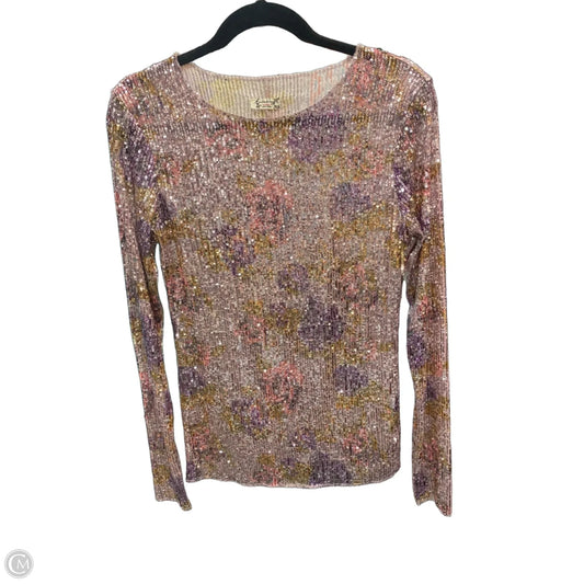Blouse Long Sleeve By Free People In Pink & Purple, Size: M