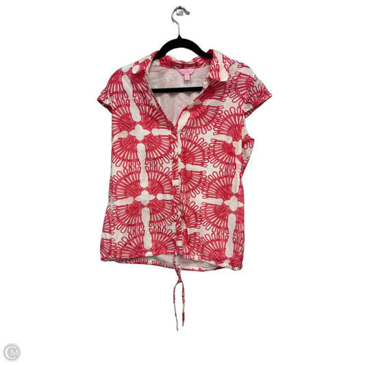 Top Sleeveless Designer By Lilly Pulitzer In Pink & White, Size: 10