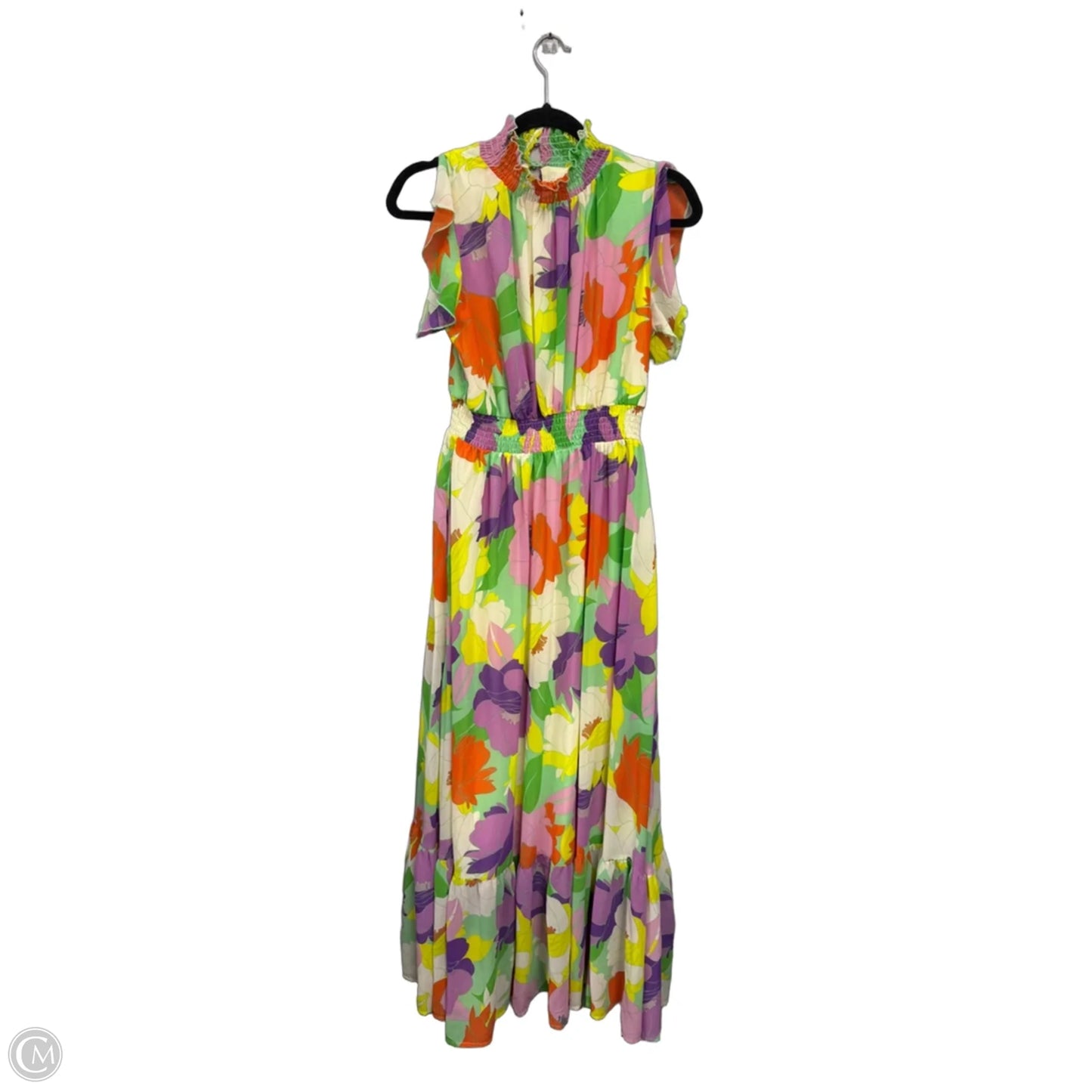 Dress Casual Maxi By Melloday In Green & Orange, Size: M
