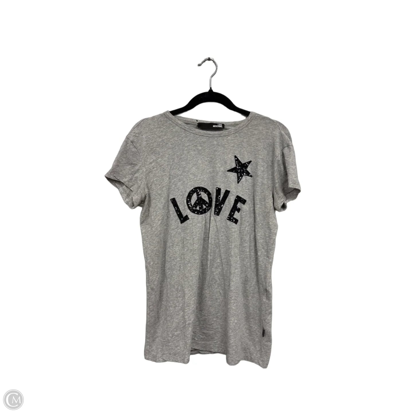 Top Short Sleeve Basic By Love Moschino In Grey, Size: M