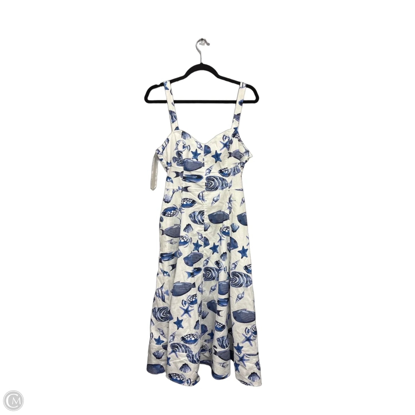 Dress Casual Midi By Avec Les Filles In Blue & White, Size: 10