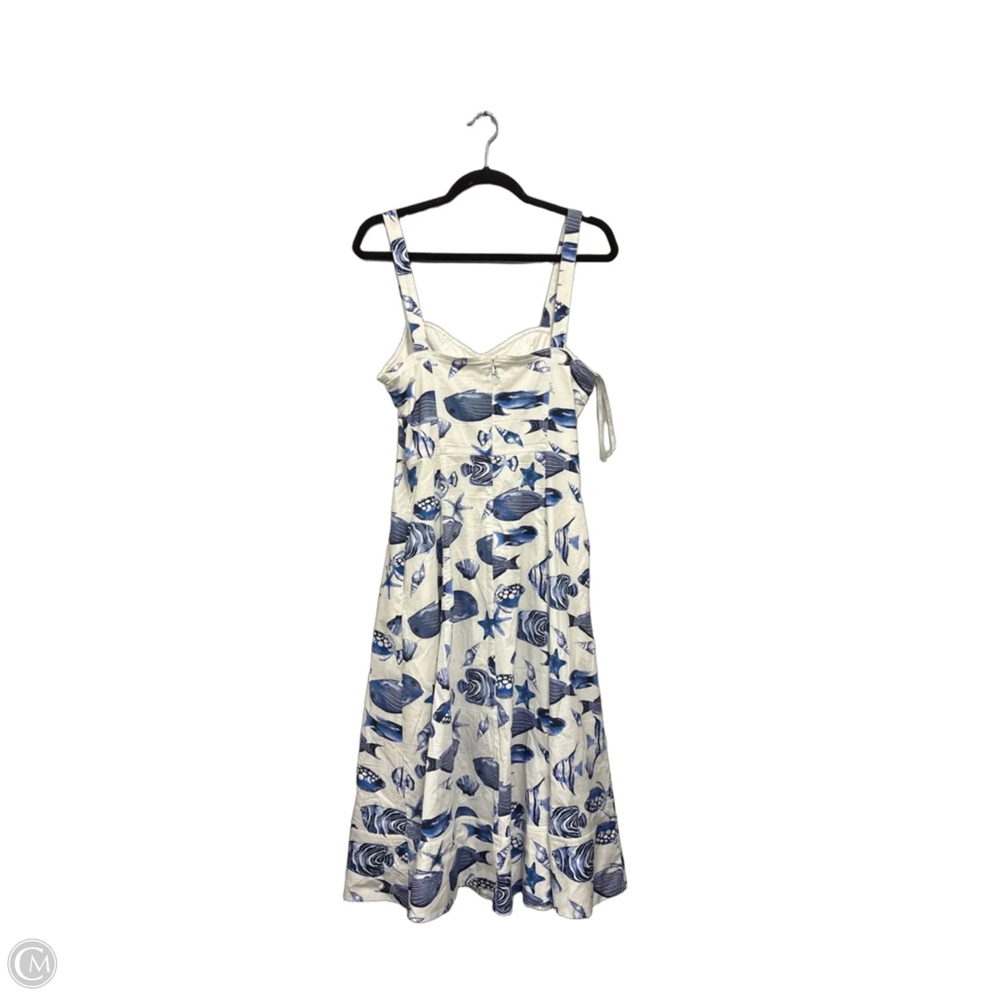 Dress Casual Midi By Avec Les Filles In Blue & White, Size: 10