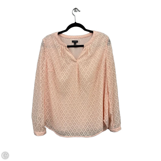Blouse Long Sleeve By Talbots In Peach, Size: L