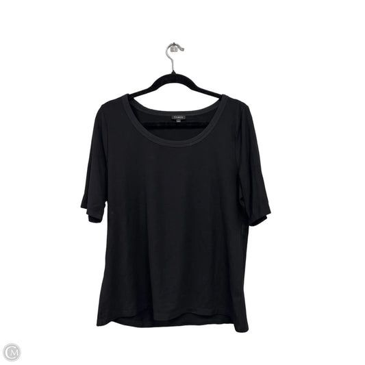 Top Short Sleeve Basic By Talbots In Black, Size: L