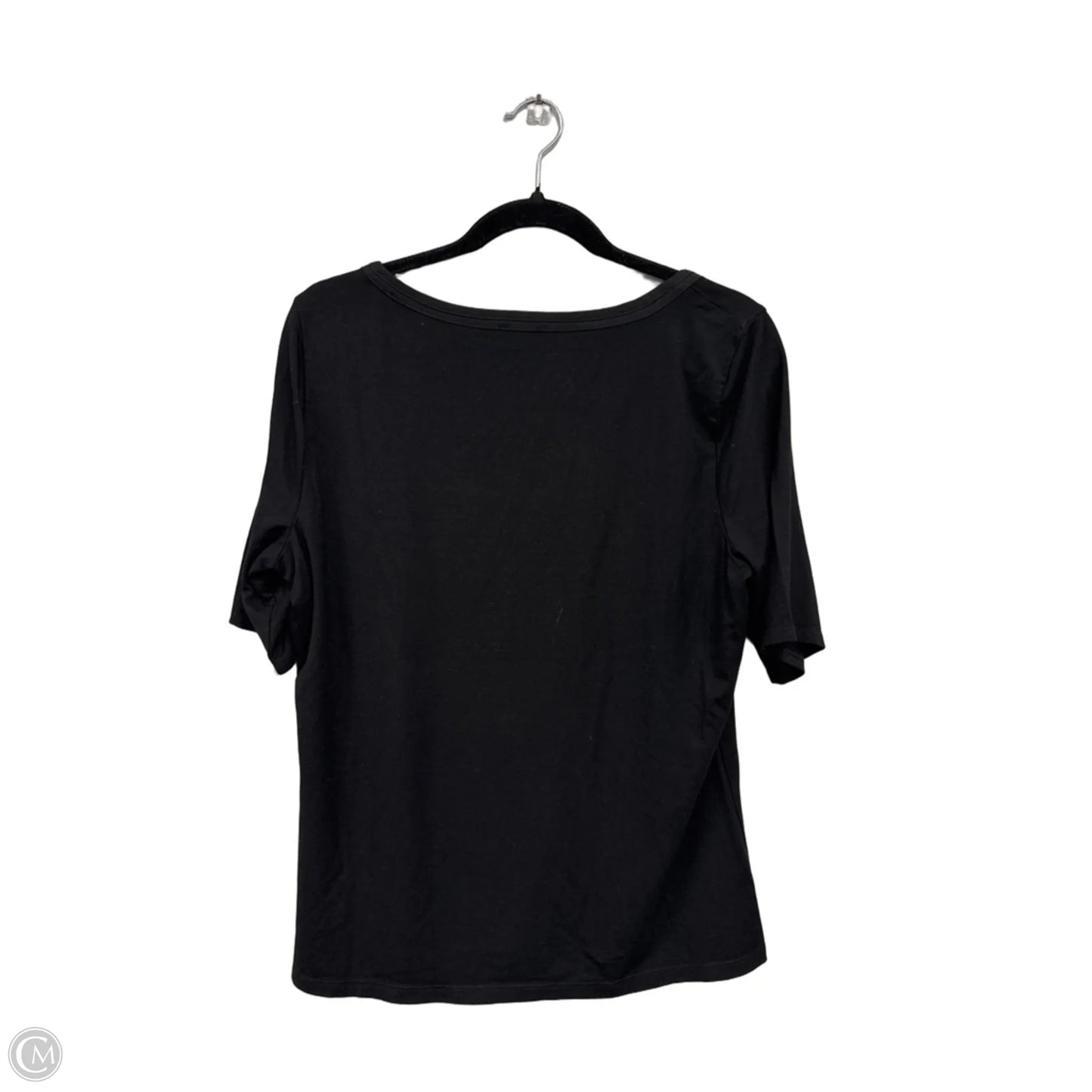 Top Short Sleeve Basic By Talbots In Black, Size: L