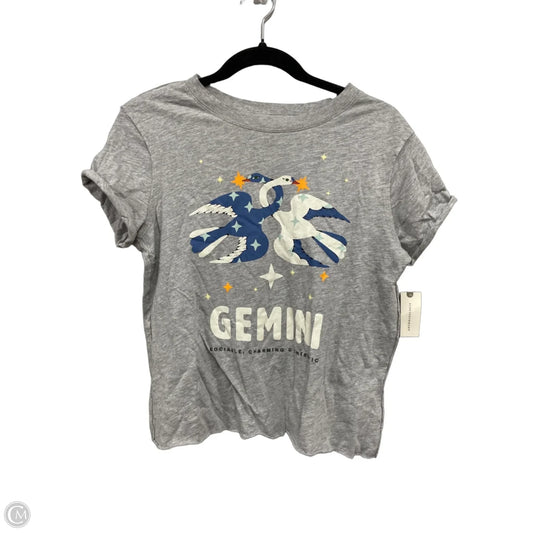 Top Short Sleeve By Anthropologie In Blue & Grey, Size: Xs