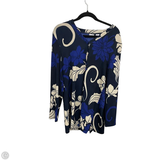 Cardigan By Chicos In Black & Blue, Size: L