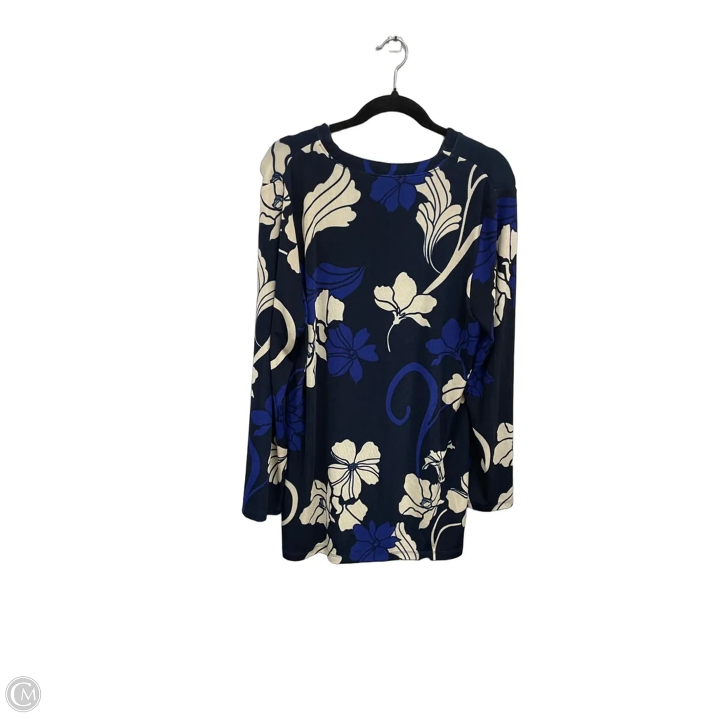 Cardigan By Chicos In Black & Blue, Size: L