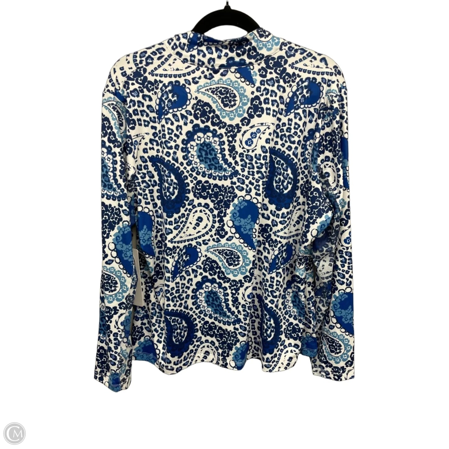Athletic Jacket By Gottex In Blue & White, Size: Xl