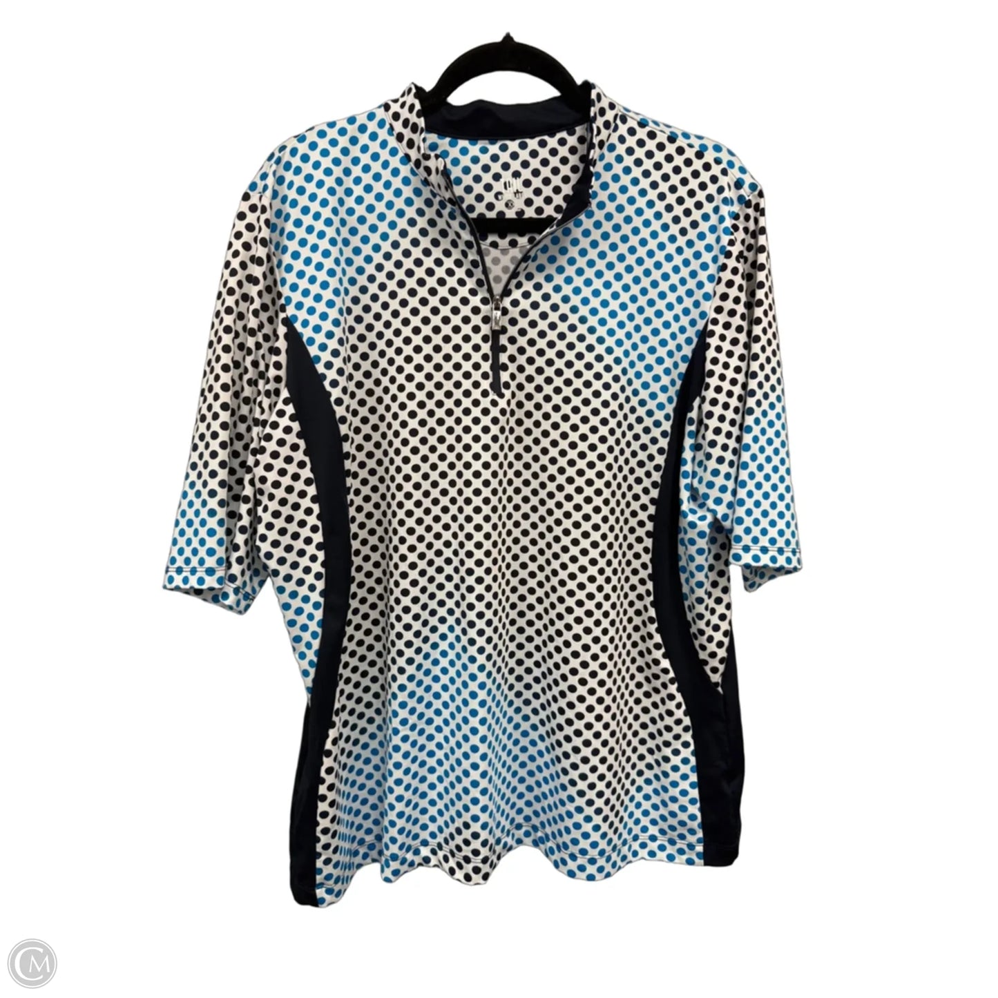 Athletic Top Short Sleeve By Tail In Black & Blue, Size: Xxl