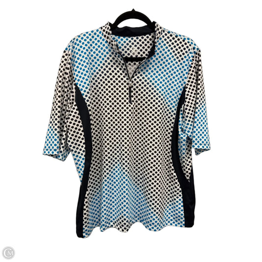 Athletic Top Short Sleeve By Tail In Black & Blue, Size: Xxl