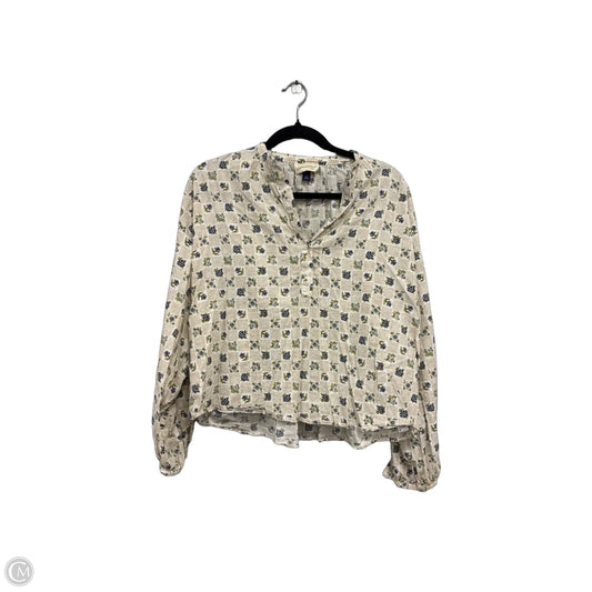 Top Long Sleeve By Universal Thread In Blue & Cream, Size: Xs